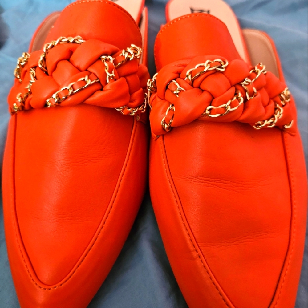 Bellini Loafers Orange with Gold Size 13 Women's